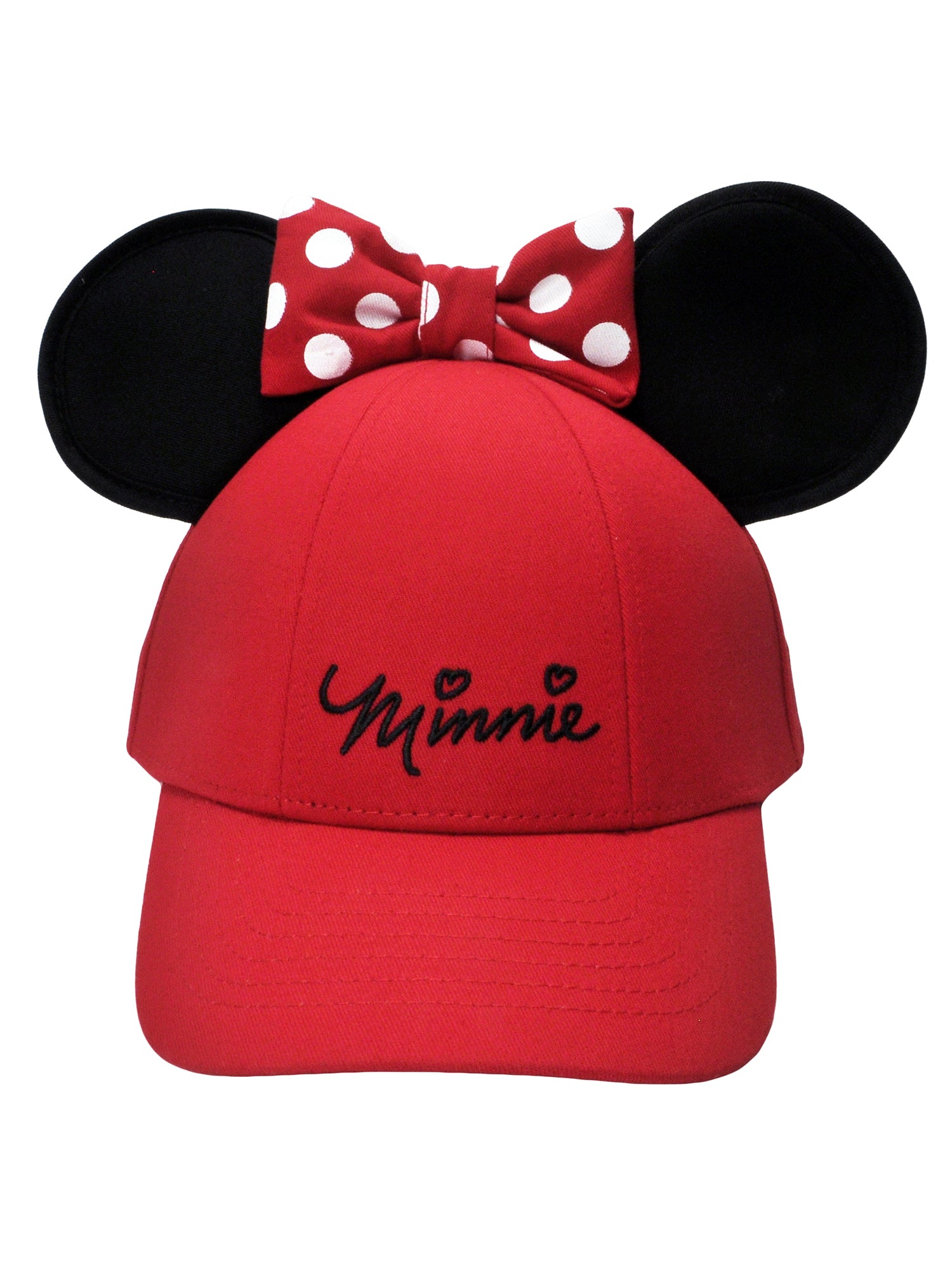 Minnie Mouse Hat With Ears Baseball Hat Cap Red Disney Girls