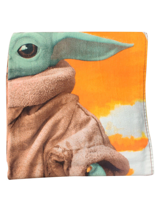 Star Wars The Child Grogu Baby Yoda Beach Towel Mandalorian Sunset 58" x 28"