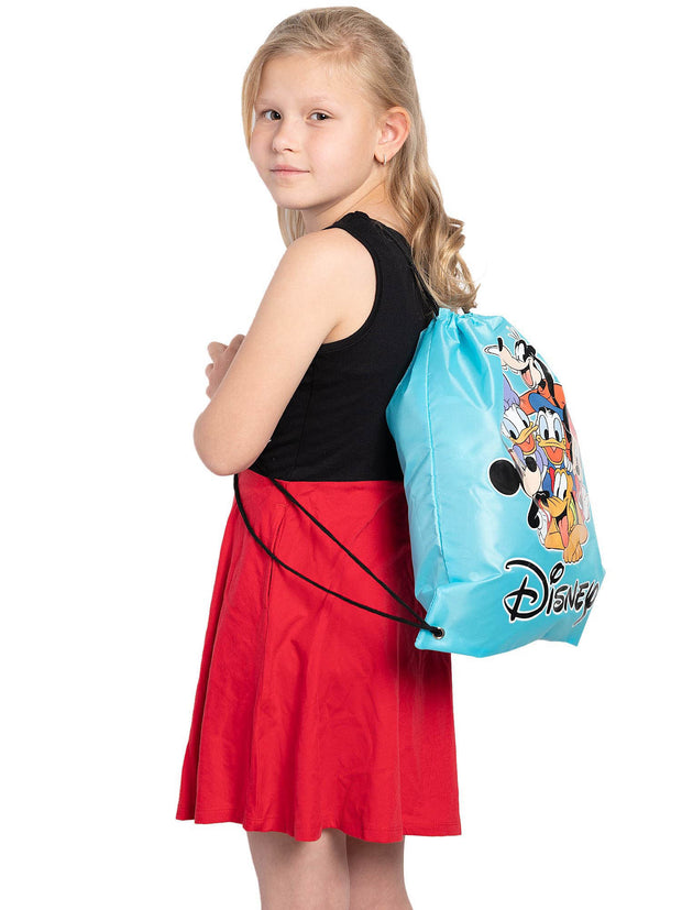 Disney 11" Donald & Daisy Plush Dolls Toys w/ 15" Drawstring Sling Bag