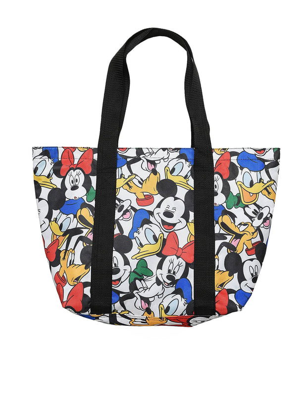 Women's Mickey Mouse Tote Bag Zippered Beach Bag Minnie Pluto Donald Goofy