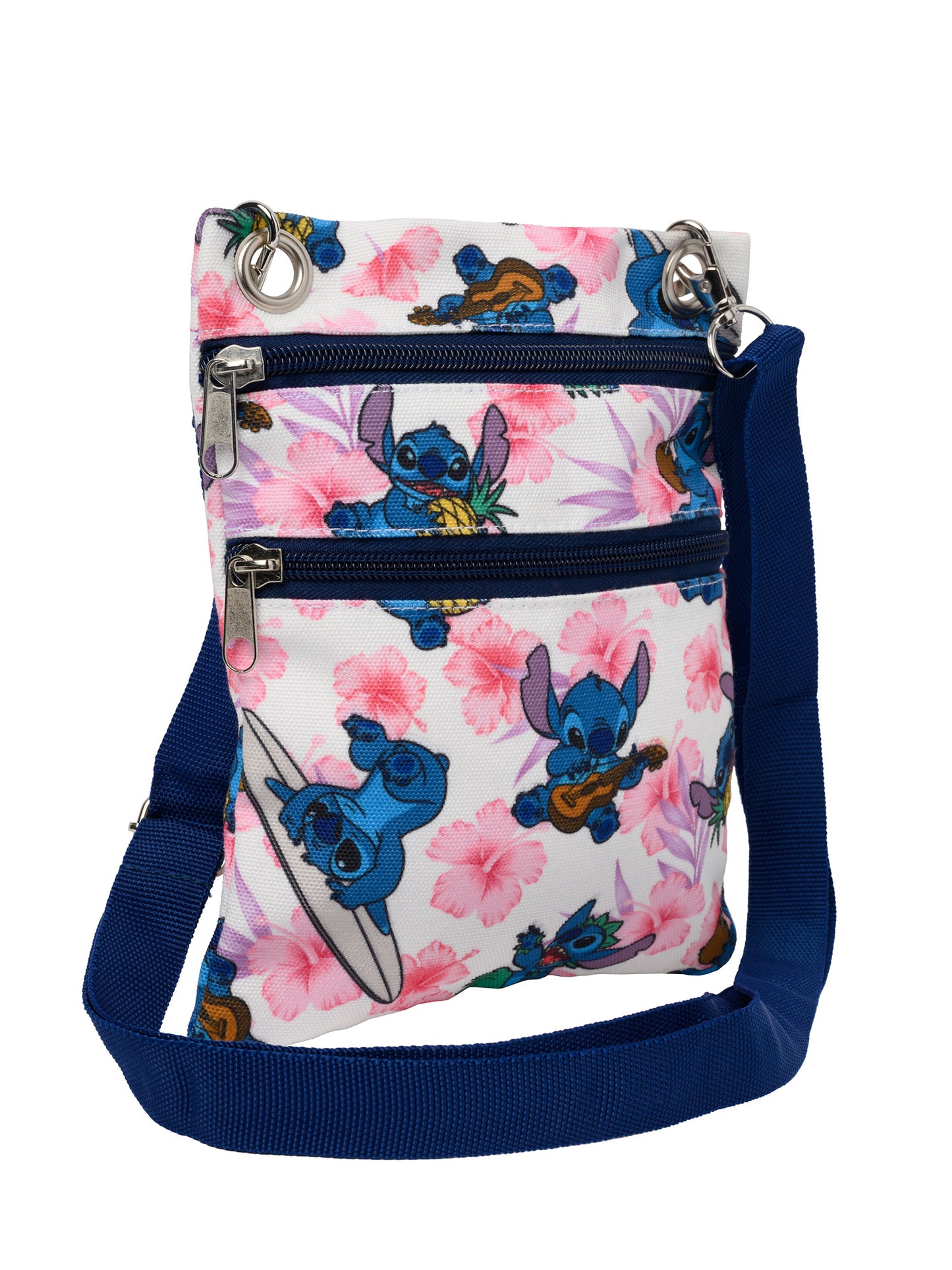 Stitch Passport Bag Travel Crossbody Purse Women Disney Pineapples Hawaii White