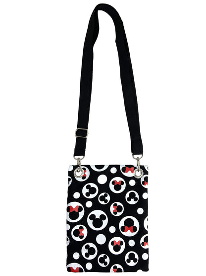 Disney Mickey & Minnie Mouse Passport Bag All-Over Print Travel Crossbody Purse