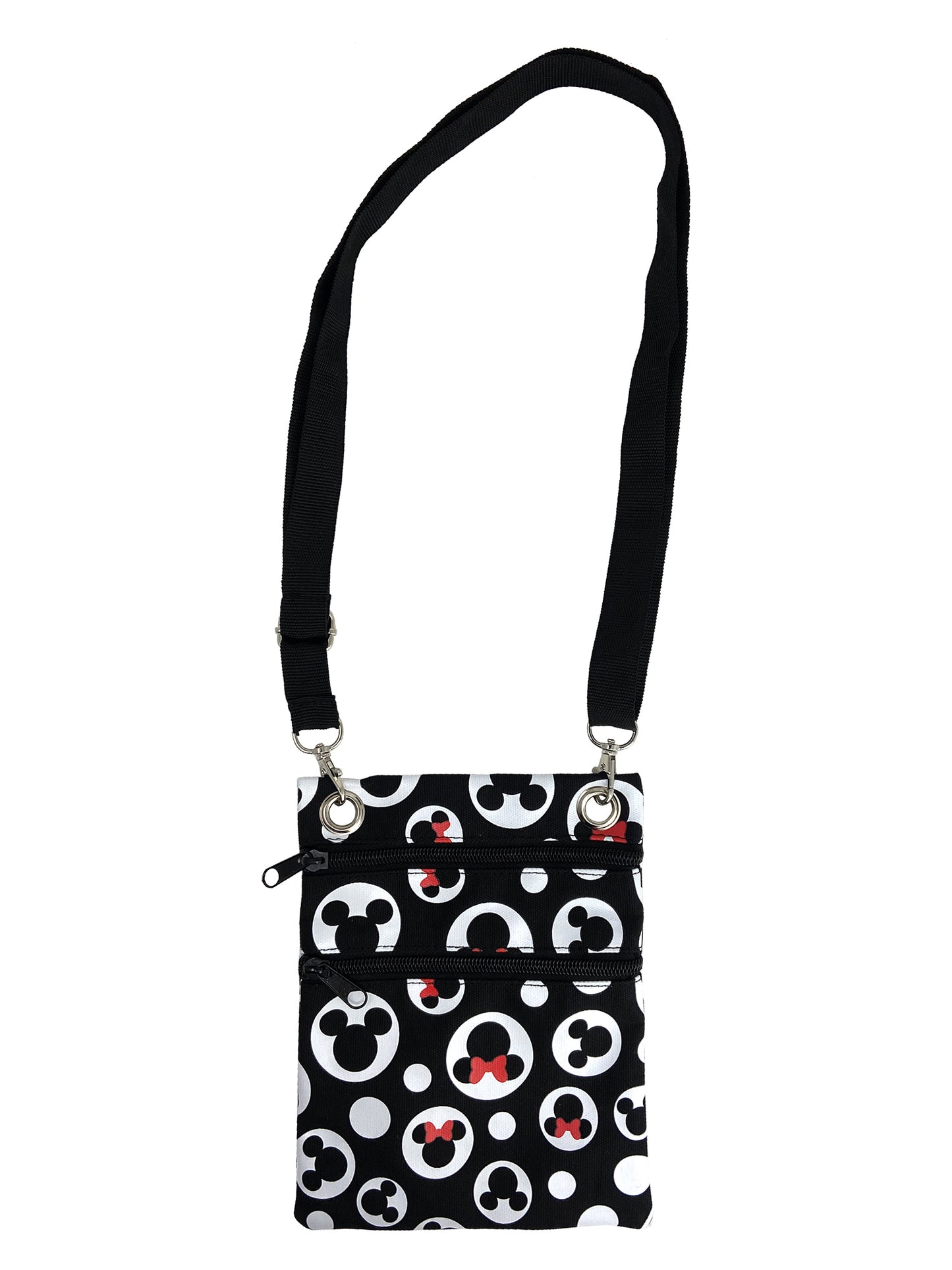 Disney Mickey & Minnie Mouse Passport Bag All-Over Print Travel Crossbody Purse