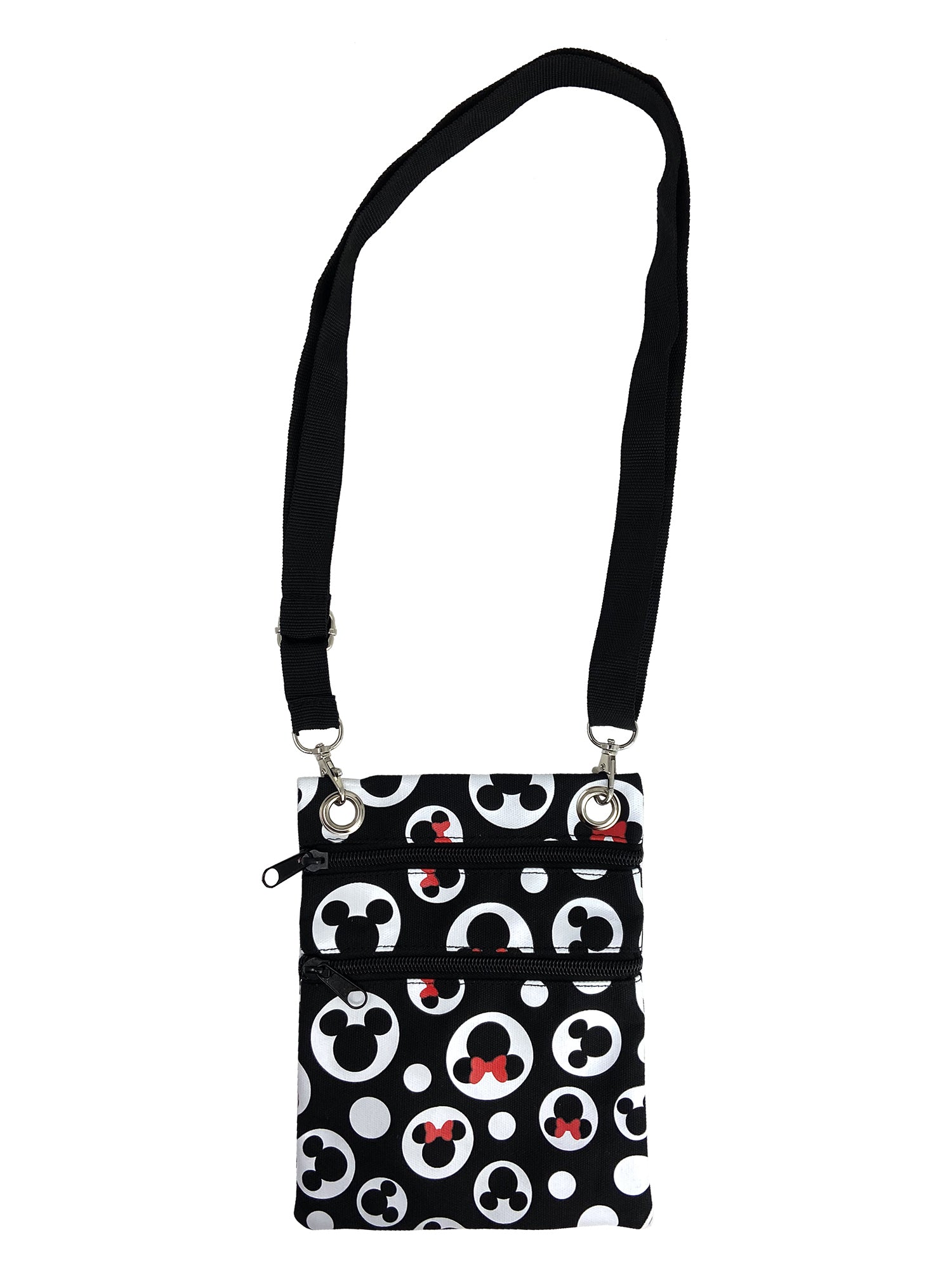 Disney Mickey & Minnie Mouse Passport Bag All-Over Print Travel Crossbody Purse