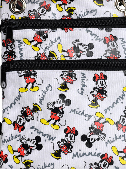 Mickey & Minnie Mouse Passport Bag Disney Women's Crossbody Purse Travel White