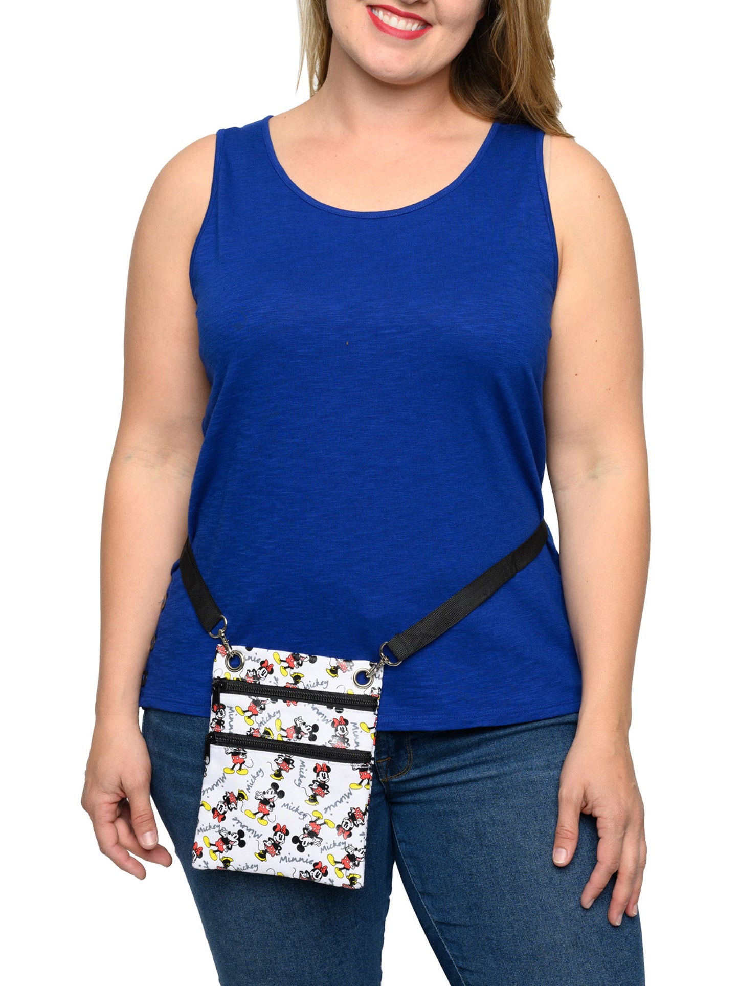 Mickey & Minnie Mouse Passport Bag Disney Women's Crossbody Purse Travel White