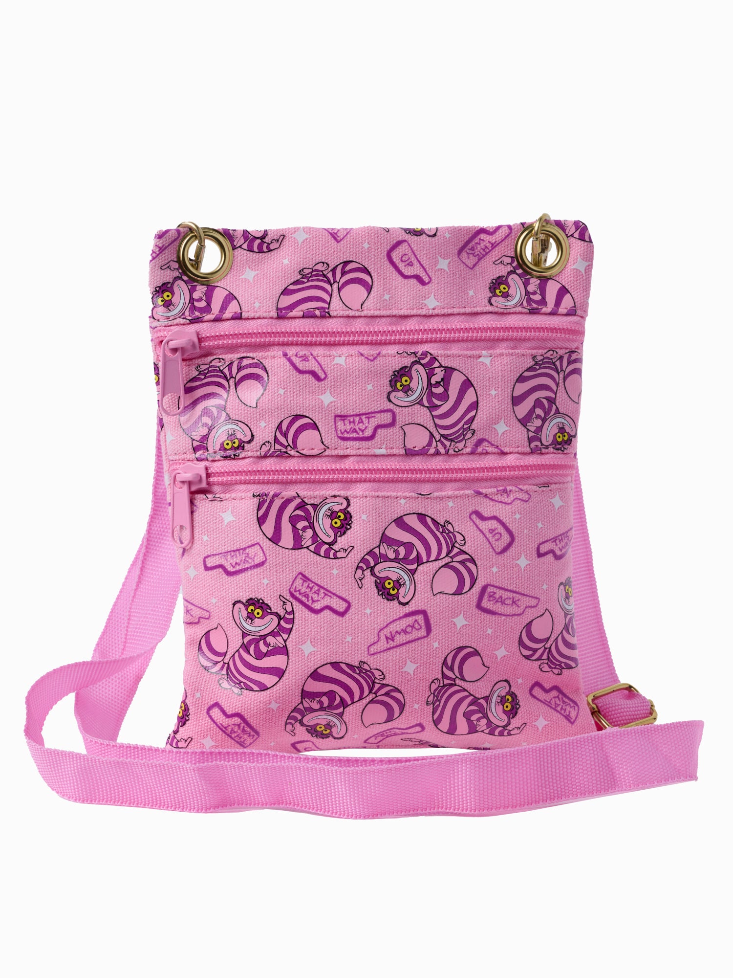 Disney Cheshire Cat Passport Bag Crossbody Purse Travel Alice in Wonderland